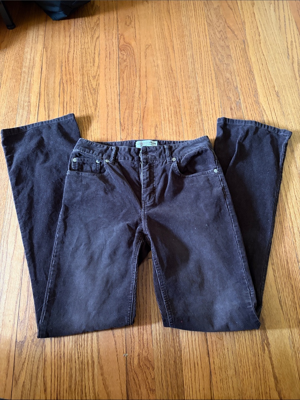 LONDONJEAN Brown Corduroy Straight-Leg Pants